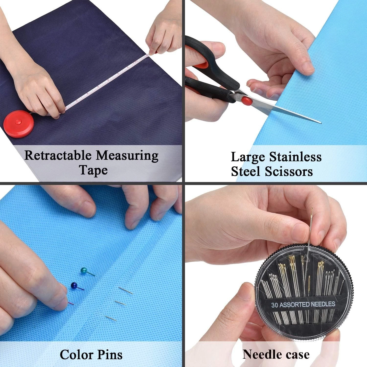 Sewing Kit for Adults Beginner and Professionals Home Travel Sewing Kit with Sewing Pins and Needles,Seam Rippers,Thread,Threaders for Felt Hand Sewing Starter kit with Scissor and Accessories - image 7