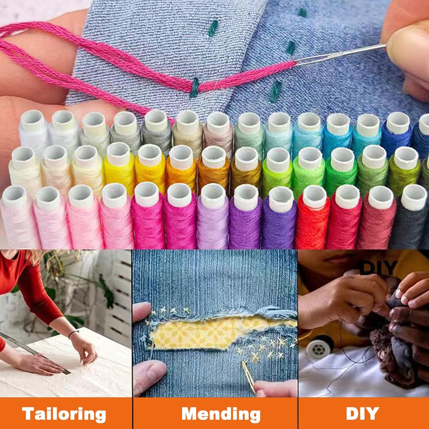 Sewing Kit for Adults Beginner and Professionals, Home, Travel Sewing Kit with Sewing Pins and Needles,Seam Rippers,Thread,Threaders for Hand Sewing with Scissor and Accessories - image 2