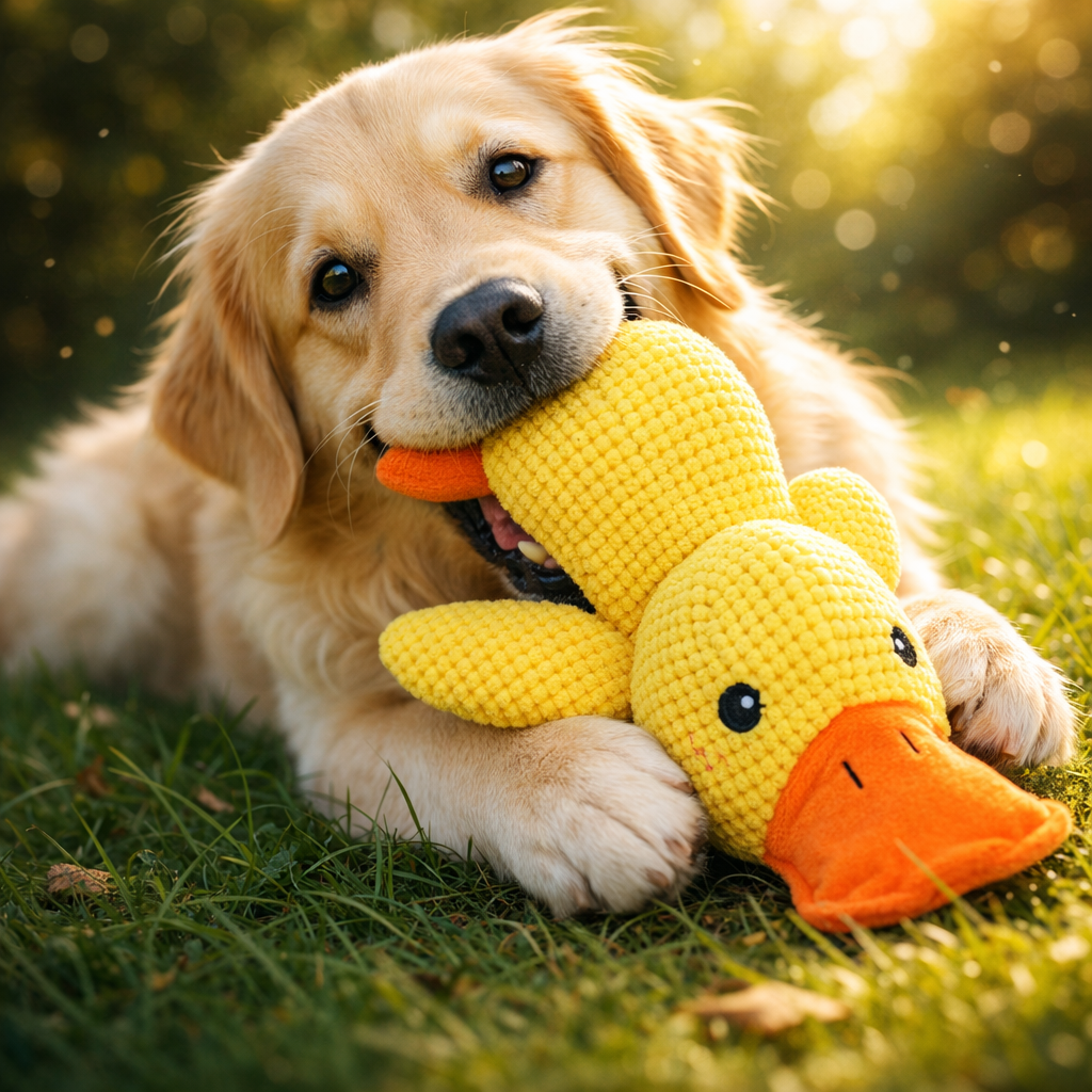 Mellow Dog Calming Yellow Duck Squeak Toy – Calming Duck Toy for Dogs Plush Chew Toy 2026, Anxiety Relief pet Toy for Medium & Large Dogs  Gift - image 2
