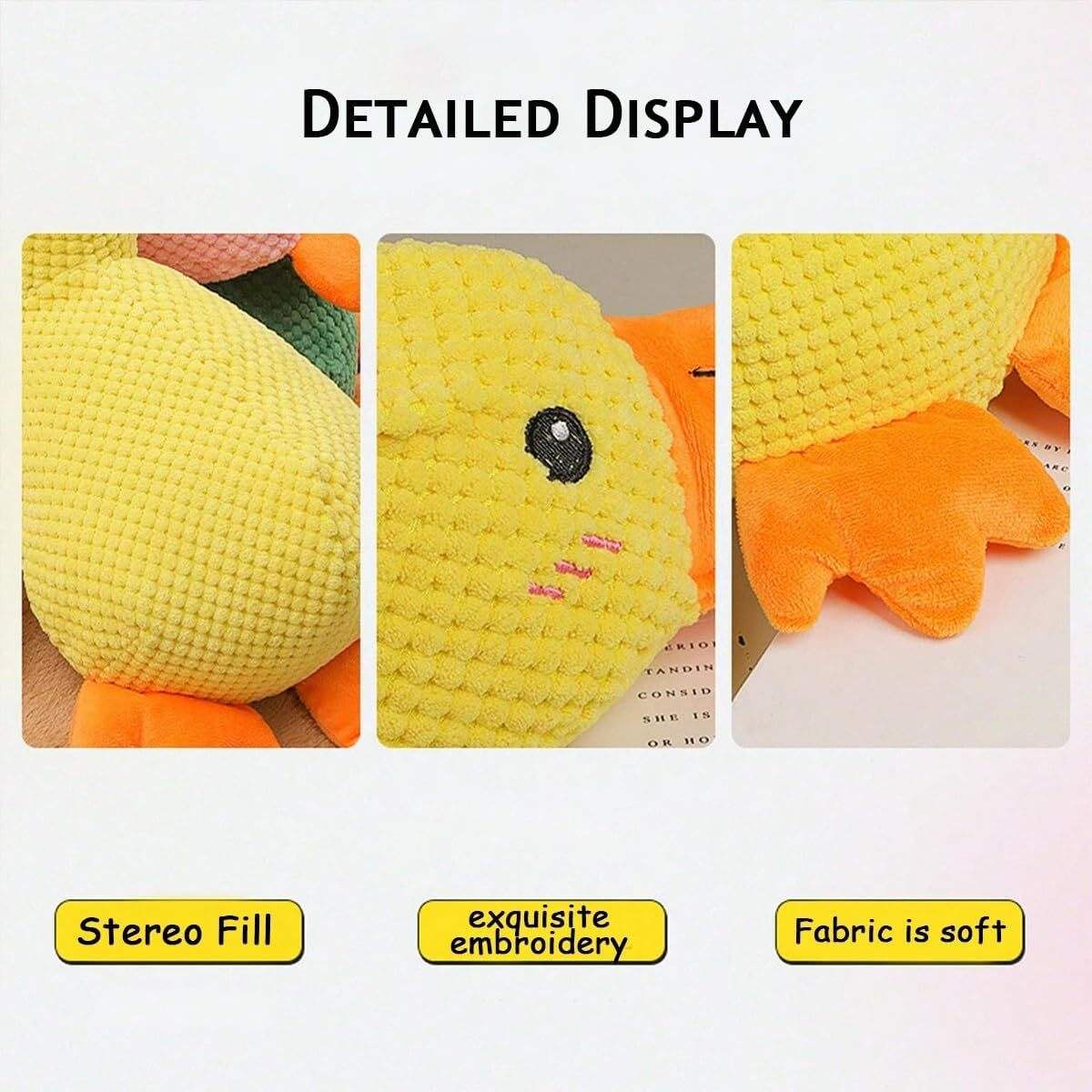 Mellow Dog Calming Yellow Duck Squeak Toy – Calming Duck Toy for Dogs Plush Chew Toy 2026, Anxiety Relief pet Toy for Medium & Large Dogs  Gift - image 3