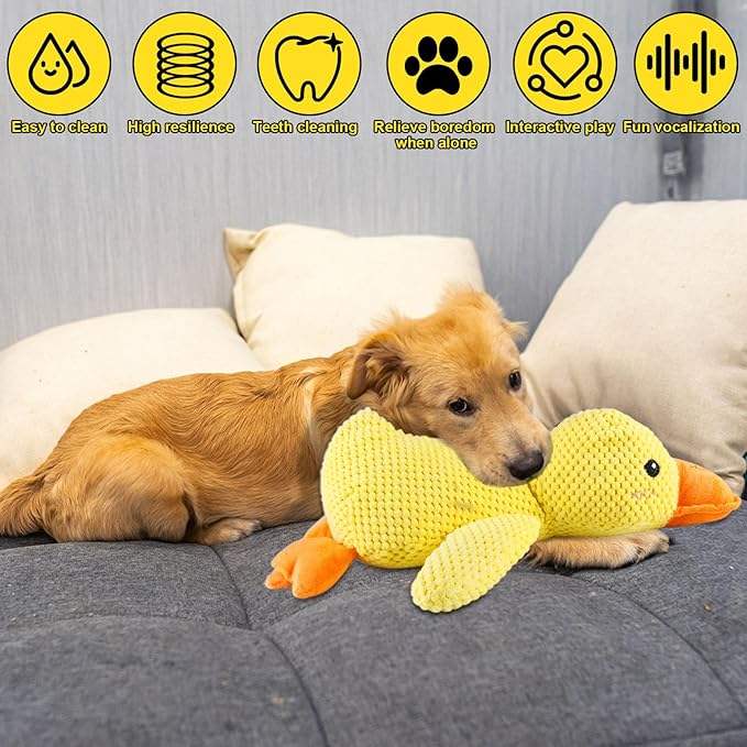 Mellow Dog Calming Yellow Duck Squeak Toy – Calming Duck Toy for Dogs Plush Chew Toy 2026, Anxiety Relief pet Toy for Medium & Large Dogs  Gift - image 5