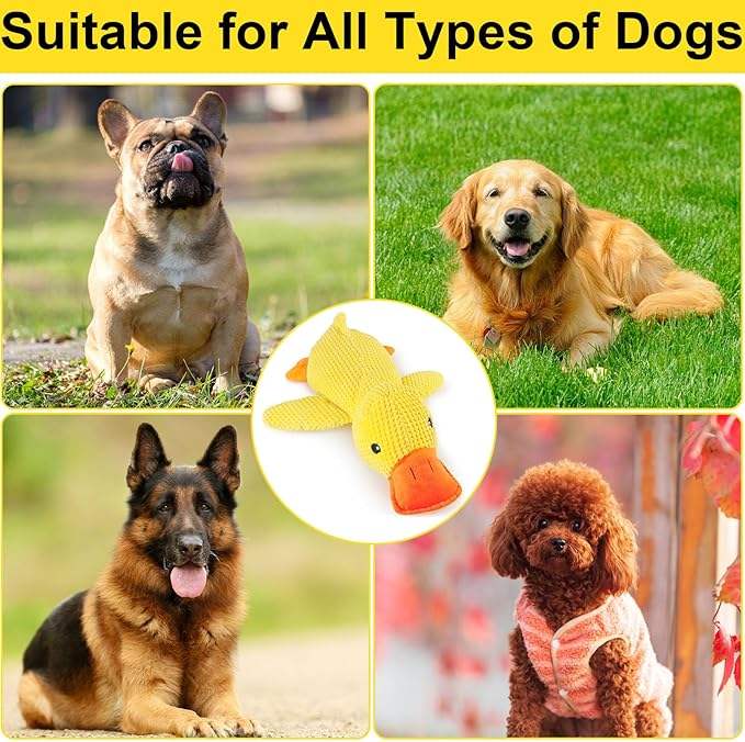 Mellow Dog Calming Yellow Duck Squeak Toy – Calming Duck Toy for Dogs Plush Chew Toy 2026, Anxiety Relief pet Toy for Medium & Large Dogs  Gift - image 7