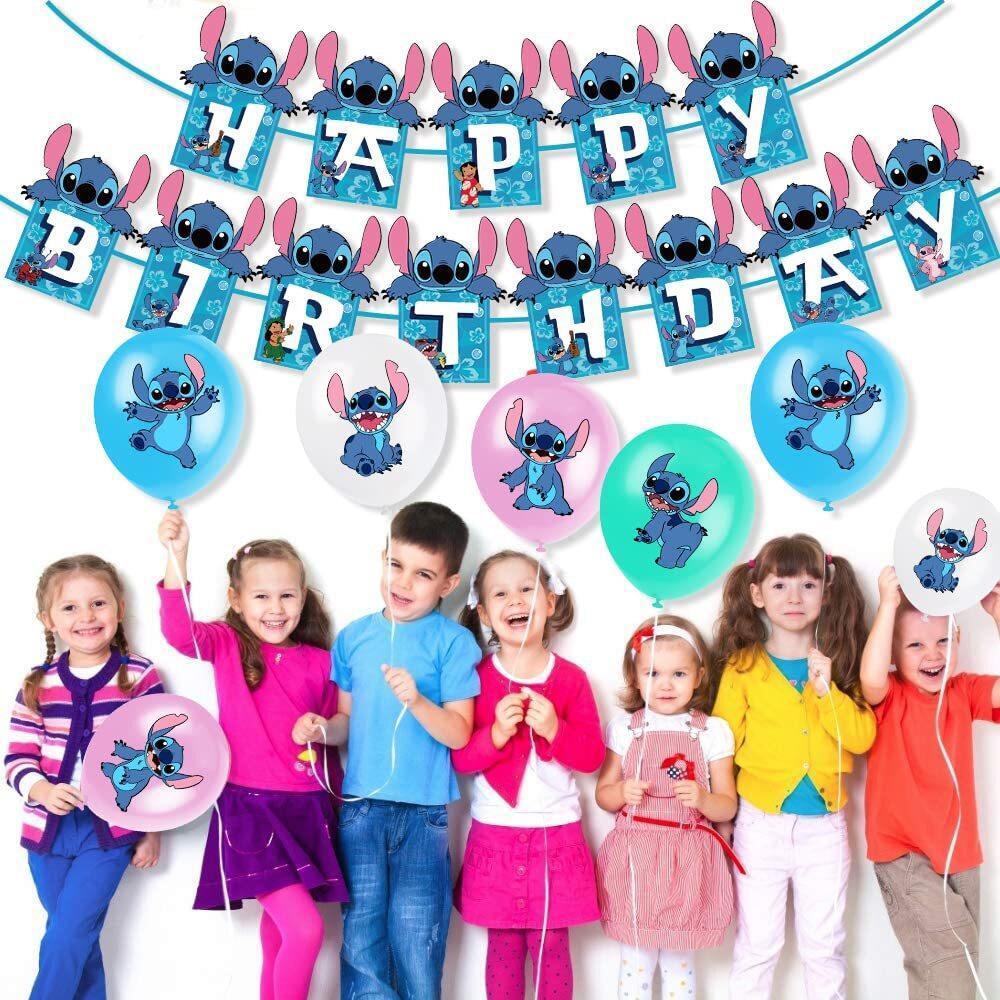 Lilo & Stitch Birthday Party Decorations Set – 103PCS Stitch Party Supplies Kit with Banner, Balloons, Backdrop, Cupcake Toppers, Tablecloth & Swirls for Boys & Girls Hawaiian Theme Party - image 3