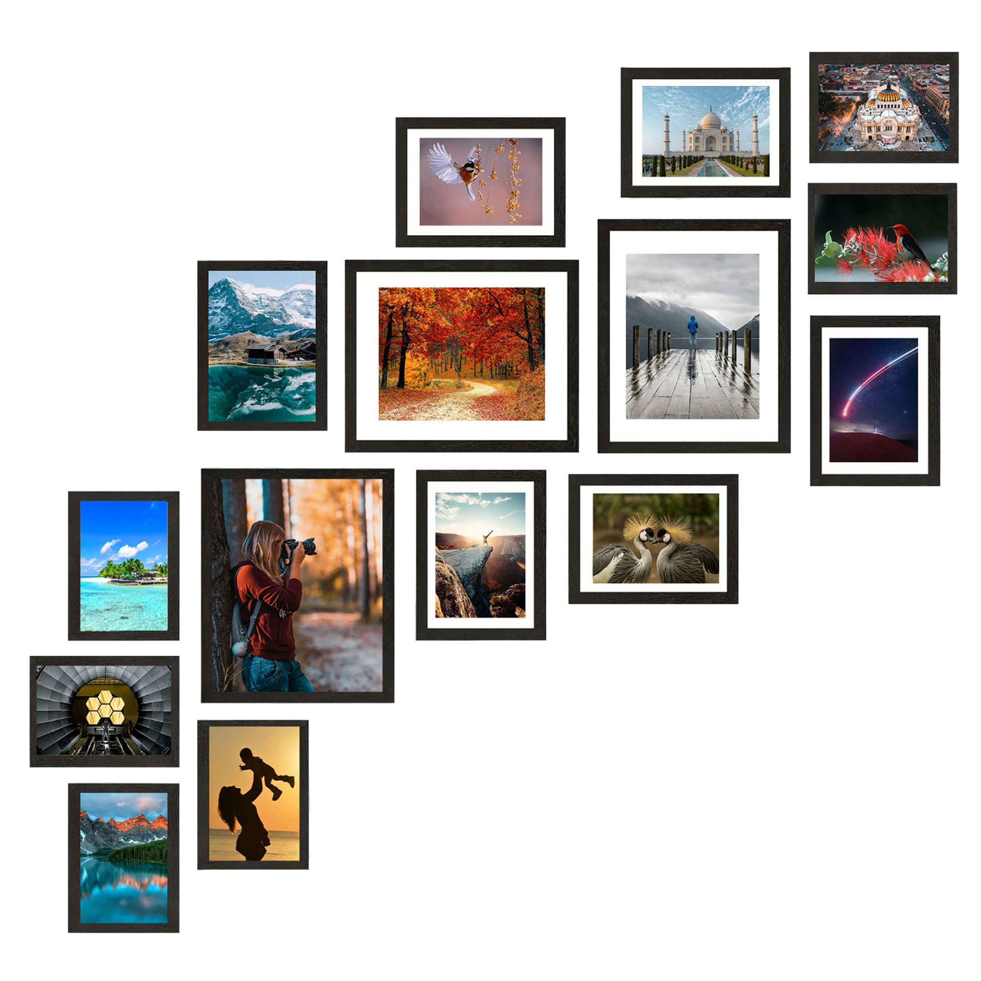 15 Pack Picture Frames Collage Wall Decor Set – Multi Size Gallery Wall Frames with 3pcs 8x10, 6pcs 5x7 & 6pcs 4x6 | Black Photo Frames for Wall Mounting or Tabletop Display - image 11