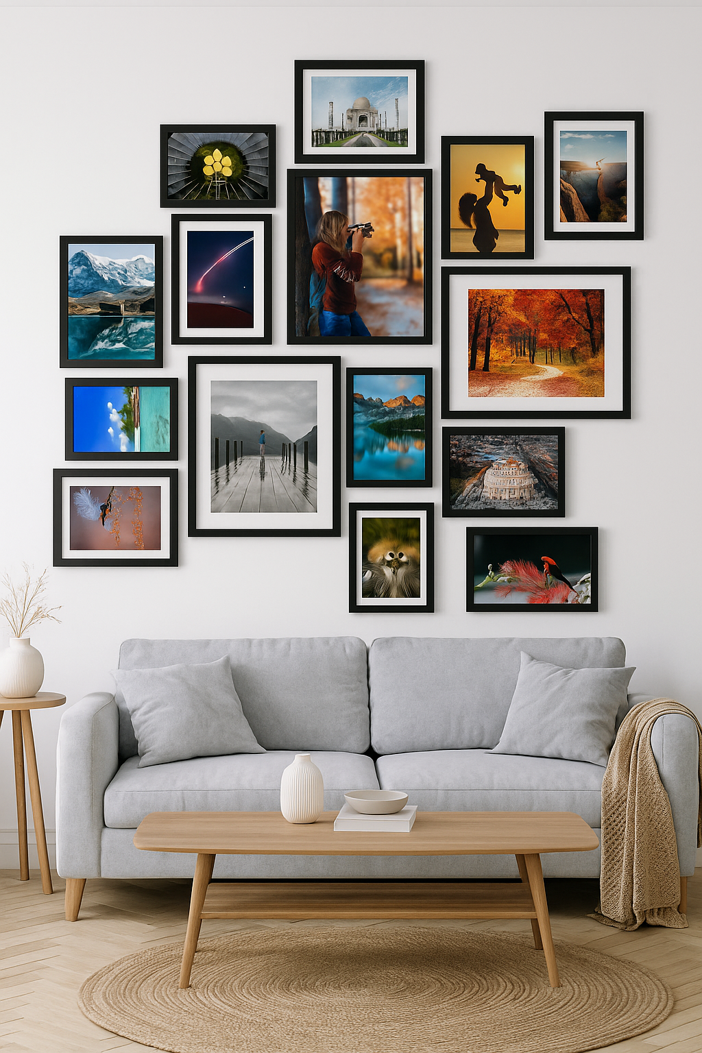 15 Pack Picture Frames Collage Wall Decor Set – Multi Size Gallery Wall Frames with 3pcs 8x10, 6pcs 5x7 & 6pcs 4x6 | Black Photo Frames for Wall Mounting or Tabletop Display - image 13