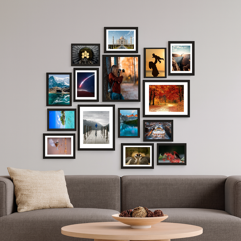 15 Pack Picture Frames Collage Wall Decor Set – Multi Size Gallery Wall Frames with 3pcs 8x10, 6pcs 5x7 & 6pcs 4x6 | Black Photo Frames for Wall Mounting or Tabletop Display - image 15