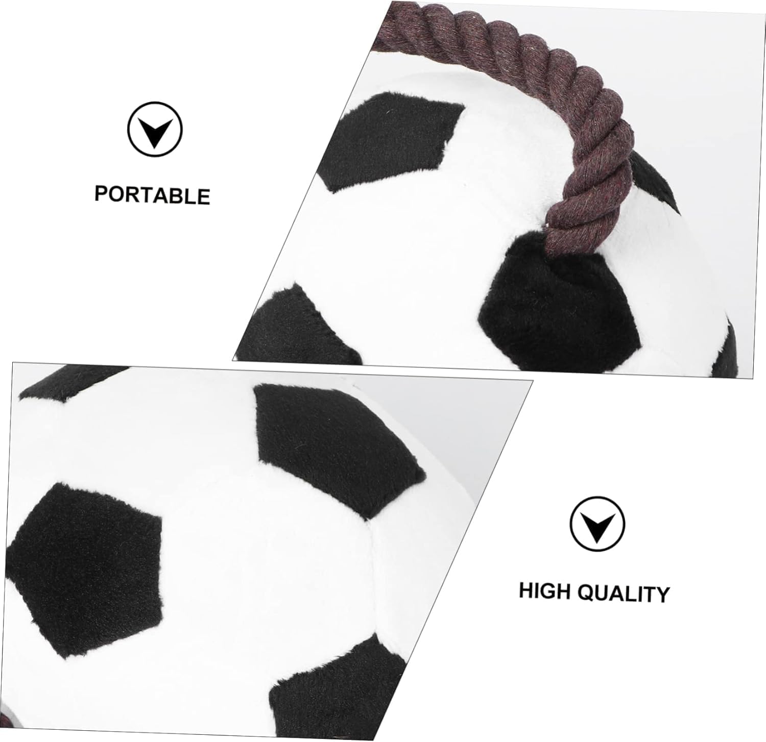 Interactive Dog Soccer Ball Toy with Rope Straps – Durable Tug of War Dog Ball for Aggressive Chewers, Mental Stimulation & Fetch Training | Dog Toys to Keep Dogs Busy for Small, Medium & Large Dogs - image 6